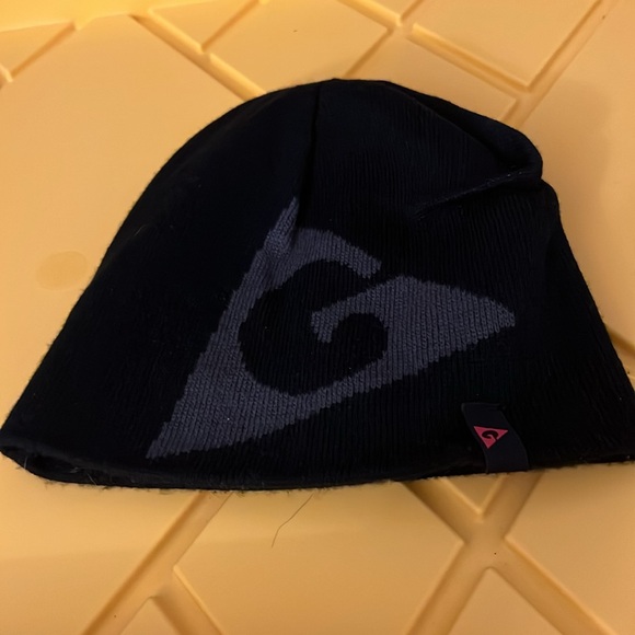 Gerry Knit Hat NWOT hot pink and black striped winter hat, reversible black gray - Picture 3 of 4